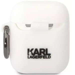 Karl Lagerfeld protective earphone case for AirPods 1/2 cover white/white Silicone Karl
