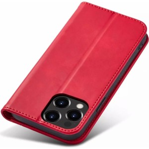 4Kom.pl Magnet Fancy Case case for iPhone 13 Pro Max cover wallet for cards stand red