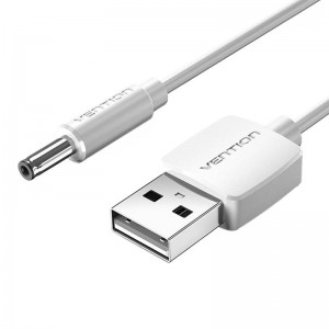 Vention USB to 3.5mm Barrel Jack 5V DC Power Cable 1.5m Vention CEXWG (white)