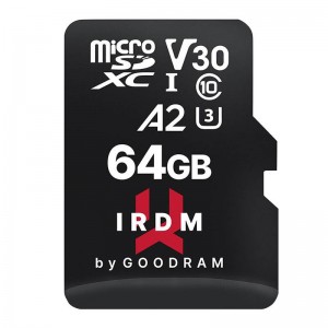 Goodram 64GB  IRDM MicroSDXC Atmiņas karte + Adapteris