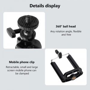 Riff TRIP Universāls Elastīgs un mīksts Triskāju Statīvs - turētājs mobilajiem telefoniem / kamerām (maks. 18 cm) Melns