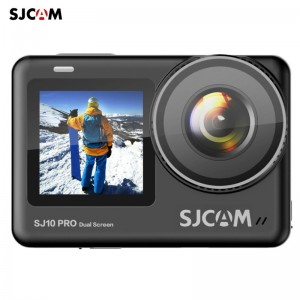 Sjcam SJ10 Pro Divi LCD Wi-Fi Ūdendroša 30m Kamera 4K 60fps 6-Axis Gyro IPS 2.33'' + 1.3 LCD Melna