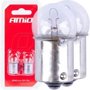 Amio Halogen bulbs R5W BA15s 12V 2pcs blister