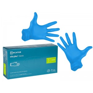 PRL Rękawiczki nitrylowe niebieskie S