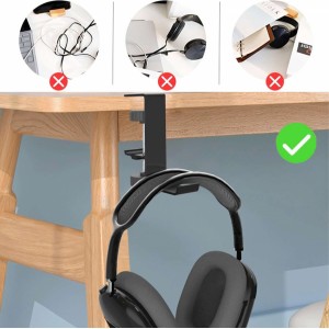 4Kom.pl Gaming headphone stand stand holder with RGB LED backlight Black