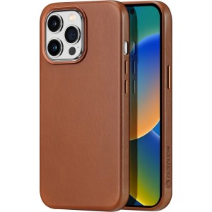 Dux Ducis Naples case for iPhone 14 Pro Max magnetic leather case MagSafe brown (universal)