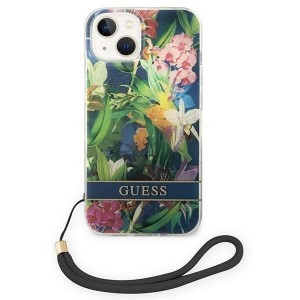 Guess GUOHCP14MHFLSB iPhone 14 Plus 6.7 "blue / blue hardcase Flower Strap (universal)