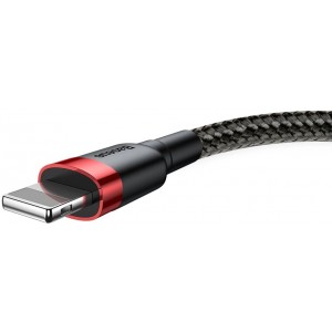Baseus Cafule Cable durable nylon cable USB / Lightning QC3.0 2.4A 0.5M black-red (CALKLF-A19) (universal)