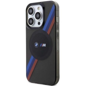 BMW Case BMW BMHMP14XHDTK iPhone 14 Pro Max 6.7" grey/grey hardcase Tricolor Stripes MagSafe (universal)