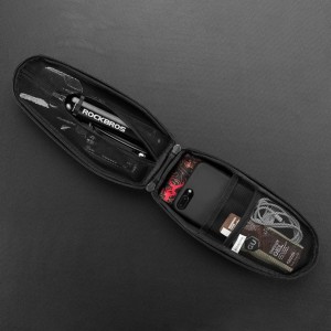 Rockbros B60 ūdensnecaurlaidīga velosipēdu soma rāmim - melna (universāla)