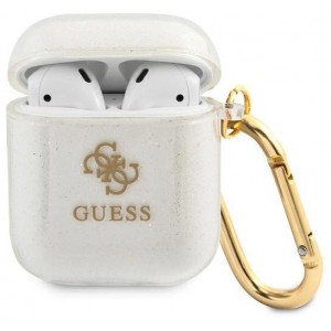 Guess GUA2UCG4GT AirPods cover Transparent Glitter Collection (universal)