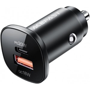 Acefast car charger 38W USB Type C / USB, PPS, Power Delivery, Quick Charge 3.0, AFC, FCP black (B1 black) (universal)