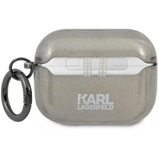 Karl Lagerfeld KLAPUKHGK AirPods Pro cover czarny/black Glitter Karl`s Head (universal)