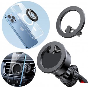 Joyroom kit multifunctional magnetic car holder ring phone support black (JR-ZS294) (universal)
