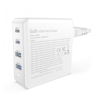 Dudao GaN 100W fast wall charger 2 x USB-C / 2 x USB Dudao A100EU - white (universal)