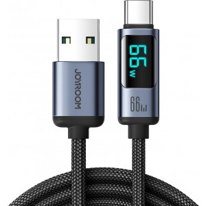Joyroom USB C - USB A cable 66W 1.2m with LED display Joyroom S-AC066A16 - black (universal)