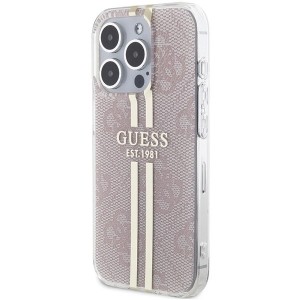 Guess IML 4G Gold Stripe case for iPhone 14 Pro Max - pink (universal)