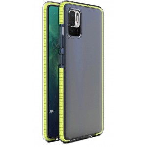 Hurtel Spring Case clear TPU gel protective cover with colorful frame for Xiaomi Redmi Note 10 5G / Poco M3 Pro yellow (universal)