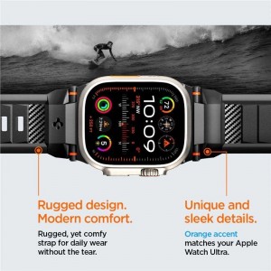 Spigen Rugged Band for Apple Watch 4/5/6/7/8/9/SE/Ultra 1/2 (42/44/45/49mm) - matte black (universal)