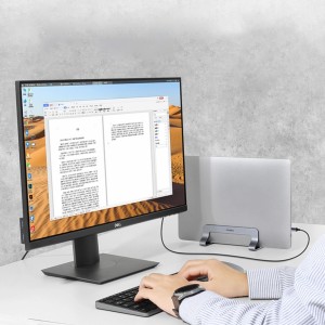 Ugreen aluminum vertical stand holder laptop tablet silver (LP258) (universal)