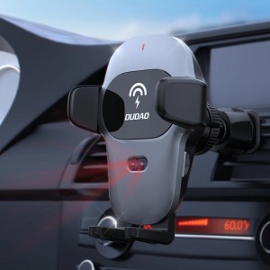 Dudao car holder with built-in Qi wireless charger 15W gray (F20xs) (universal)