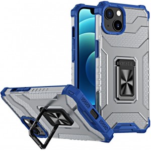 Hurtel Crystal Ring Case Kickstand Tough Rugged Cover for iPhone 12 mini blue (universal)