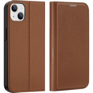 Dux Ducis Skin X2 case for iPhone 14 Plus case with magnetic flap brown (universal)