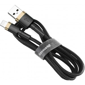 Baseus Cafule Cable durable nylon cable USB / Lightning QC3.0 2.4A 1M black-gold (CALKLF-BV1) (universal)