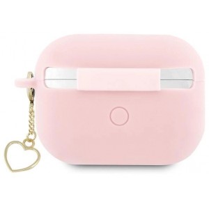 Guess GUAP2LSCHSP AirPods Pro 2 cover pink/pink Silicone Charm Heart Collection (universal)