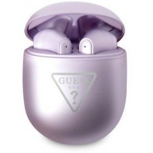 Guess GUTWST82TRU TWS Bluetooth Headphones + Purple/Purple Triangle Logo Docking Station (universal)