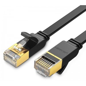 Ugreen Flat Cable Internet Network Cable Ethernet Patchcord RJ45 Cat 7 STP LAN 10 Gbps 3m Black (NW106 11262) (universal)