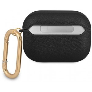 Guess GUAPSASMK AirPods Pro cover black/black Saffiano Script Metal Collection (universal)