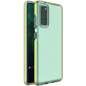 Hurtel Spring Case clear TPU gel protective cover with colorful frame for Samsung Galaxy A72 4G yellow (universal)