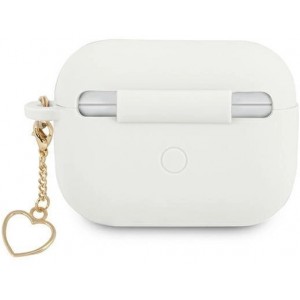 Guess GUAPLSCHSH AirPods Pro cover white/white Silicone Charm Heart Collection (universal)
