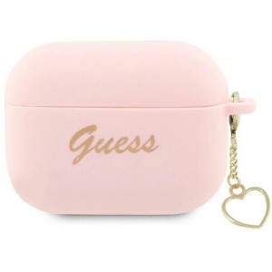 Guess GUAP2LSCHSP AirPods Pro 2 cover pink/pink Silicone Charm Heart Collection (universal)