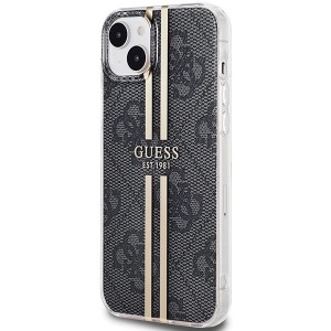 Guess IML 4G Gold Stripe case for iPhone 15 Plus / 14 Plus - black (universal)