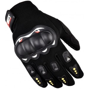 Hurtel Motorcycle phone gloves with knuckle protector – black (universal)