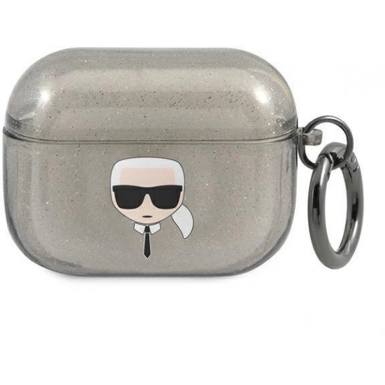 Karl Lagerfeld KLAPUKHGK AirPods Pro cover czarny/black Glitter Karl`s Head (universal)