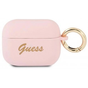 Guess GUAPSSSI AirPods Pro cover pink/pink Silicone Vintage Script (universal)