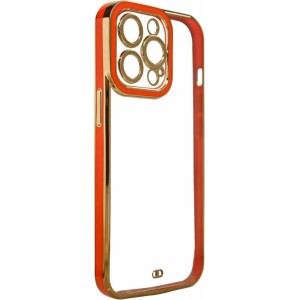 Hurtel Fashion Case for iPhone 12 Gold Frame Gel Cover Red (universal)