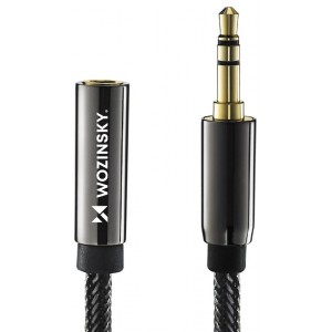 Wozinsky mini jack extension cable (female-male) AUX extension 3 m black (universal)