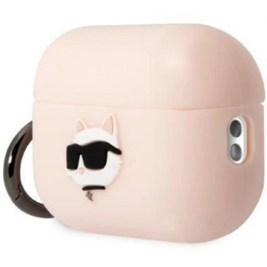 Karl Lagerfeld KLAP2RUNCHP AirPods Pro 2 cover pink/pink Silicone Choupette Head 3D (universal)