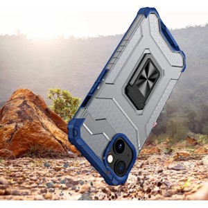 Hurtel Crystal Ring Case Kickstand Tough Rugged Cover for iPhone 12 mini blue (universal)