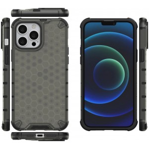 Hurtel Honeycomb Case armor cover with TPU Bumper for iPhone 13 Pro Max black (universal)