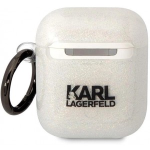 Karl Lagerfeld KLA2HNKCTGT Airpods 1/2 cover transparent Gliter Karl&Choupette (universal)