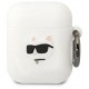 Karl Lagerfeld KLA2RUNCHH AirPods 1/2 cover white/white Silicone Choupette Head 3D (universal)