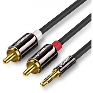 Ugreen cable audio cable 3.5 mm mini jack - 2RCA 2 m black (AV116 10584) (universal)