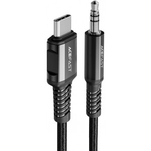 Acefast audio cable USB Type C - 3.5mm mini jack (male) 1.2m, AUX black (C1-08 black) (universal)