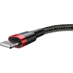 Baseus Cafule Cable durable nylon cable USB / Lightning QC3.0 2.4A 1M black-red (CALKLF-B19) (universal)
