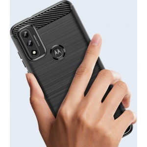 Hurtel Carbon Case Flexible Cover Sleeve Motorola Moto G Play 2022 black (universal)